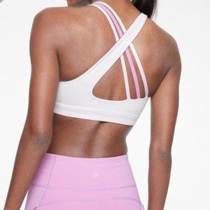 Athleta Pink Printed Run Free Sports Bra